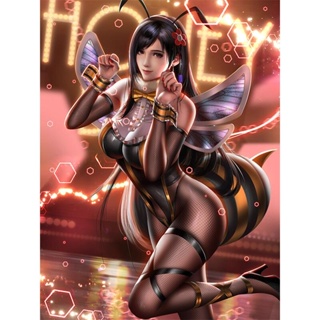 ภาพโปสเตอร์ผ้าใบ พิมพ์ลายอนิเมะ เกม Girl Woman Honey Bee Tifa สําหรับตกแต่งผนังบ้าน ห้องนอน