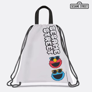 Se-ed (ซีเอ็ด) : SST3-กระเป๋าเป้หูรูด : Elmo&amp;Cookie Monster Drawstring Backpack W34xH43 cm.-WH