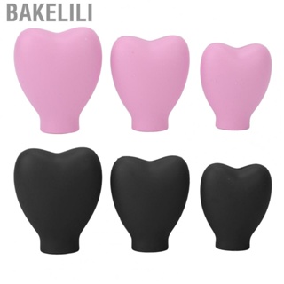 Bakelili Heart Shaped Brush Cover  Dustproof Silicone Makeup 3pcs Portable for Home Travel