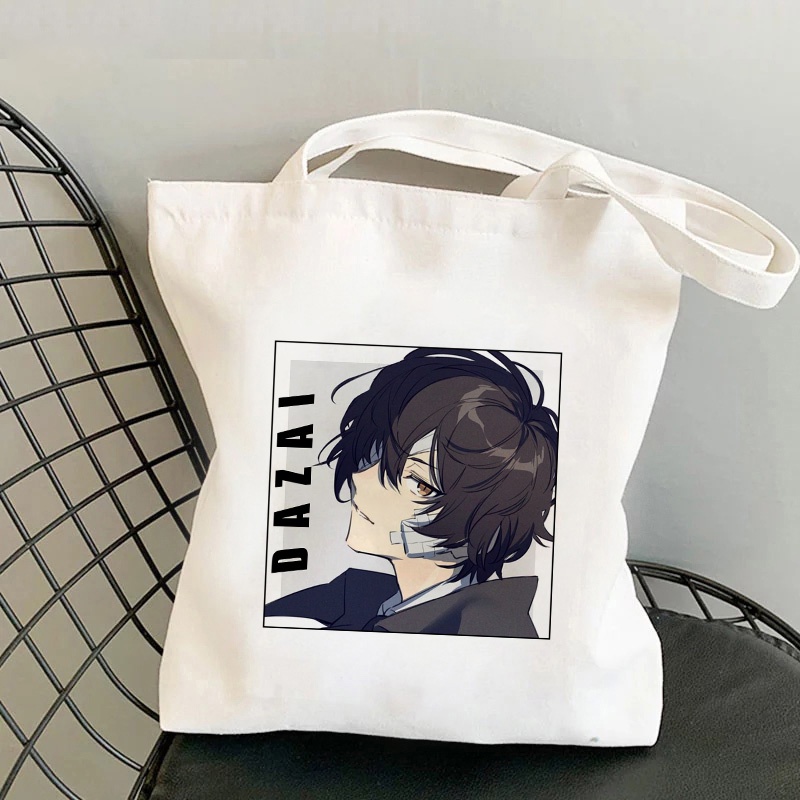 กระเป๋าถือ กระเป๋าสะพายไหล่ ผ้าแคนวาส ลายการ์ตูนอนิเมะ Bungou stray dogs Chuuya Nakahara Osamu Dazai สําหรับผู้หญิง CSQH