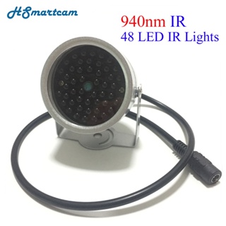 ใหม่ ไฟอินฟราเรด LED 48 ดวง 940nm 60 องศา มองไม่เห็น สําหรับกล้องวงจรปิดรักษาความปลอดภัย 940nm IR (ไม่มีพลังงาน 12V1A)