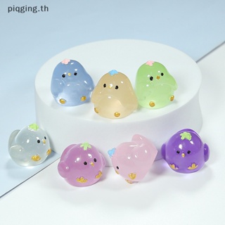 Piqging ตุ๊กตาไก่จิ๋ว เรืองแสง สีแดง สําหรับตกแต่งบ้านตุ๊กตา 2 ชิ้น