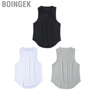 Boingek Men Workout Tank Top  Breathable Loose Fit Bodybuilding Pure Color Quick Dry Gym for Fitness