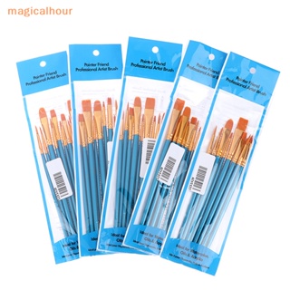 Magicalhour^^ 10 ชิ้น อะคริลิค สีน้ํา ศิลปิน แปรง ไนลอน มัลติฟังก์ชั่น ตะขอ สายปากกา * ใหม่