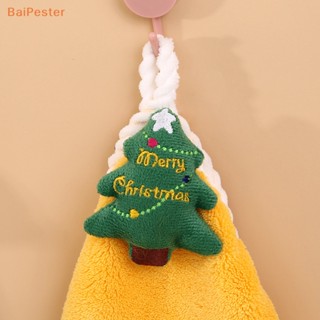 [BaiPester] ผ้าขนหนูเช็ดมือ ลายซานตาคลอส สีแดง ของขวัญปีใหม่ สําหรับตกแต่งบ้าน ห้องน้ํา