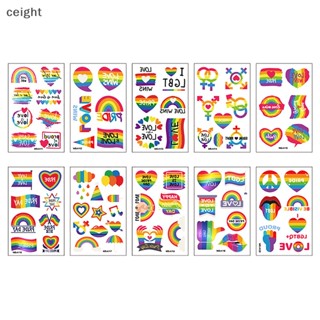 [ceight] สติกเกอร์รอยสัก LGBT ไล่โทนสี หลากสี