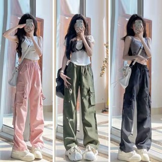 Solenne  กางเกงขายาว กางเกงคาร์โก้ Vintage Cargo pants 2023 NEW Style สวย fashion สไตล์เกาหลี Trendy A93L01U 36Z230909