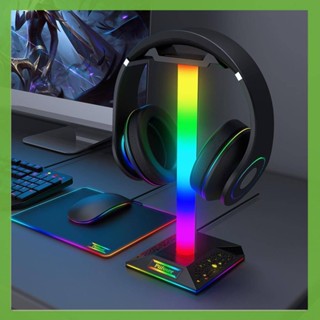 ขาตั้งหูฟัง RGB พอร์ต USB คู่ ควบคุมแบบสัมผัส ที่วางหูฟังเกมมิ่ง