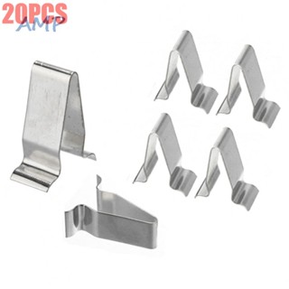 ⚡READYSTOCK⚡Fastener Clips Metal Panel Clips Replacement Silver 0.85x0.59inch 20pcs