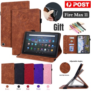 เคสแท็บเล็ตหนัง ฝาพับ กันกระแทก พร้อมช่องใส่บัตร สําหรับ Amazon Fire Max 11 13th Generation 2023