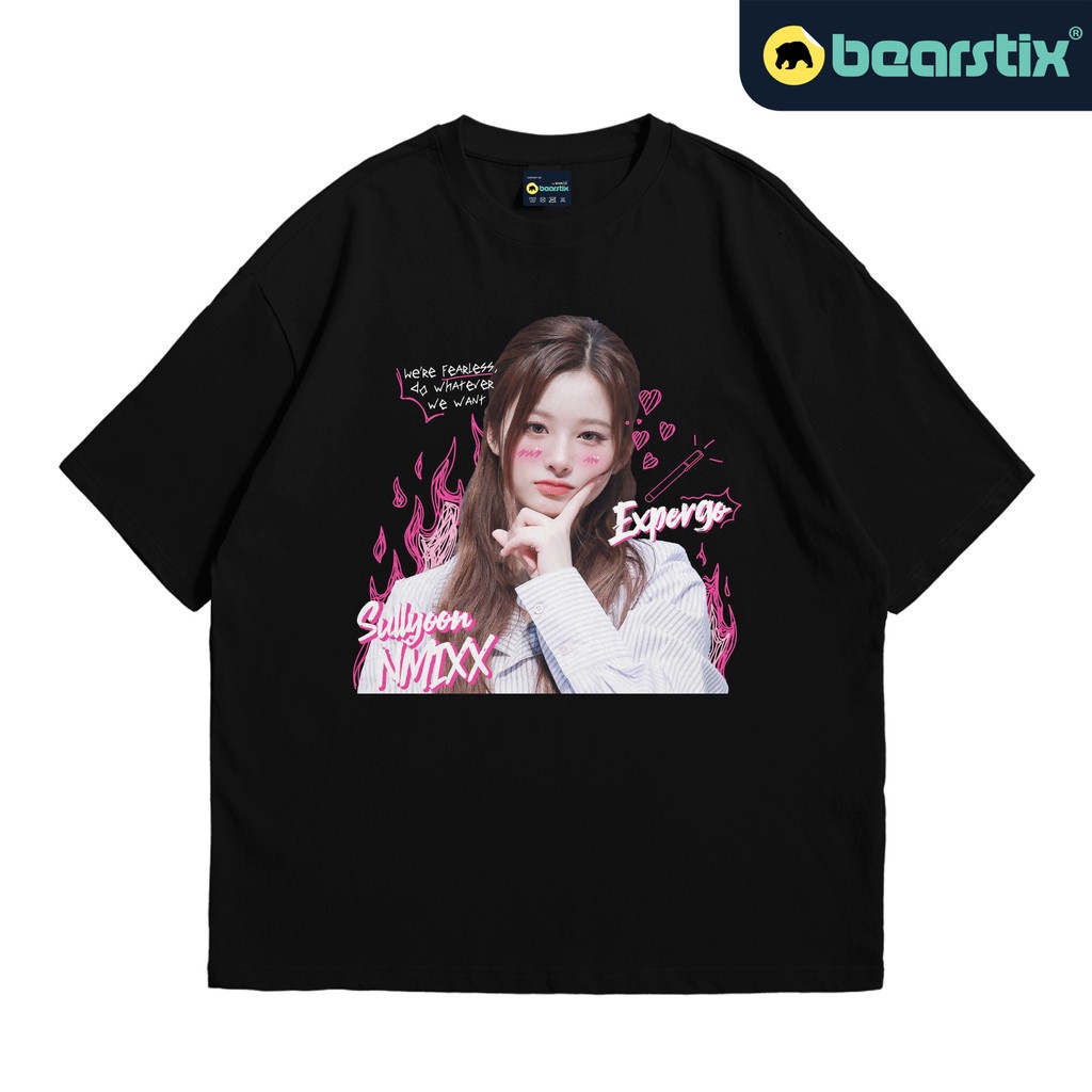 【2022tshirts】Bearstix - Tshirt Oversize Sullyoon - Kaos NMIXX - Baju Expergo - Tshirt Kpop Streetwea