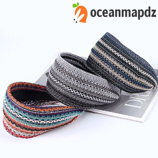 OCEANMAPDZ ที่คาดผม ด้านข้างกว้าง แฟชั่นเกาหลี ล้างหน้า สไตล์โบฮีเมียน ผ้าคาดผม เด็กผู้หญิง