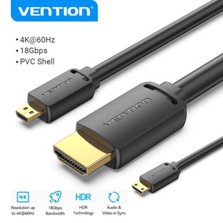 Vention 4K 60HZ UHD สายวิดีโอ HDMI สายเคเบิล Micro HDMI เป็น HDMI สําหรับกล้องทีวีสวิทช์แท็บเล็ตแล็ปท็อป