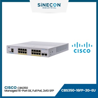 CISCO SWITCH สวิตซ์ CBS350 Managed 16-port GE, Full PoE, 2x1G SFP (CBS350-16FP-2G-EU)