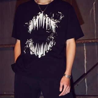 เสื้อยืดแขนสั้น คอกลม ผ้าฝ้าย พิมพ์ลาย Yohji Yamamoto X GroundY Chainsaw Man สําหรับผู้ชาย