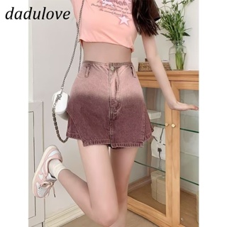 DaDulove💕 New American Ins Retro Gradient Denim Culottes Niche High Waist A- line Skirt Large Size Bag Hip Skirt