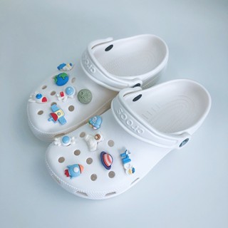 CROCS อุปกรณ์เสริม จี้รูปจรวดนักบินอวกาศ ดวงจันทร์ จรวด ดาวเทียม ดาวเทียม สําหรับตกแต่งรองเท้าผู้หญิง