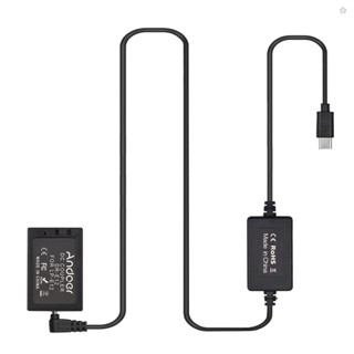 (adspth)Andoer Pd สาย USB Type-C เป็นแบตเตอรี่ดัมมี่ DR-E12 DC Coupler LP-E12 แบบเปลี่ยน สําหรับกล้อง EOS M2 M10 M50 M100 M200