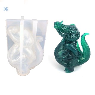 Dk แม่พิมพ์ซิลิโคนเรซิ่น อีพ็อกซี่ รูปจระเข้ 3D สําหรับทําเทียน DIY
