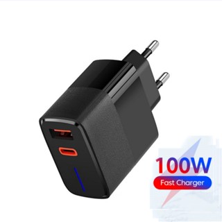 อะแดปเตอร์ชาร์จโทรศัพท์มือถือ 100W Dual Port Super Fast Charger PD+QC3.0 สําหรับ Huawei