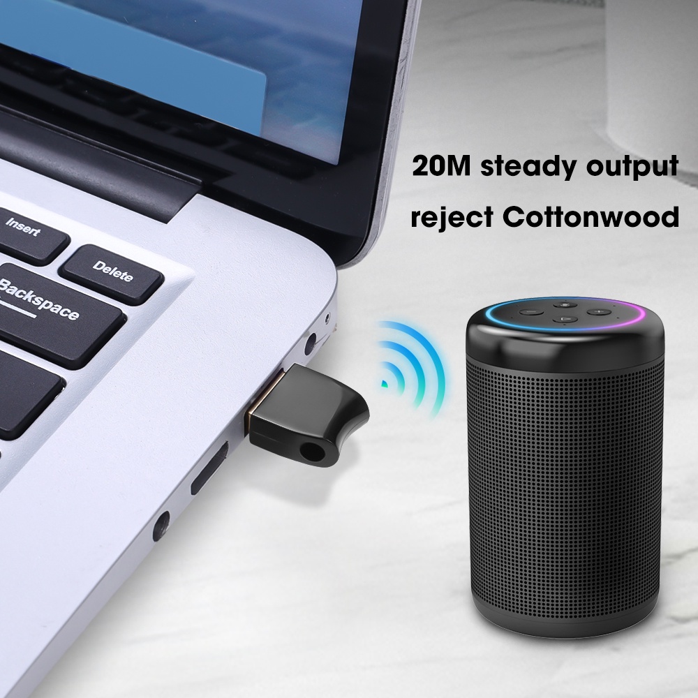 อะแดปเตอร์ USB บลูทูธ 5.3 สําหรับ PC รองรับ Windows11 10 8.1 7 Plug & Play เครื่องส่งสัญญาณบลูทูธ ตัวรับสัญญาณ BT สําหรับคีย์บอร์ด เมาส์ หูฟัง ลําโพง