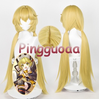 【Manmei】Game Honkai: Star Rail Hook Cosplay Wig 90cm Long Yellow Double Ponytais Wigs Heat Resistant Synthetic Hair