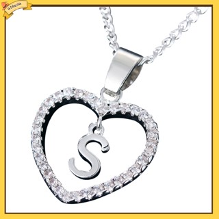 ที่| สร้อยคอ จี้ตัวอักษร A To Z Initial Cubic Zirconia Heart 26 ตัว สําหรับผู้หญิง