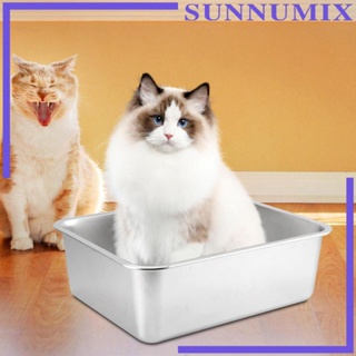 [Sunnimix] กระบะทรายกระต่าย สเตนเลส ขอบเรียบ กันสนิม สําหรับแมว