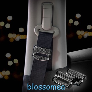 Blossomea 2 ชิ้น / เซต Bling สากล รถ ความปลอดภัย เข็มขัดนิรภัย หัวเข็มขัด คลิป เข็มขัดนิรภัย ตัวหยุด เข็มขัดนิรภัย รถ คลิปแก้ไข