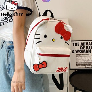 Kawaii Sanrio กระเป๋าเป้สะพายหลัง กระเป๋าสะพายไหล่ กระเป๋าถือ หนัง PU ลายการ์ตูน Hello Kitty Y2K แฟชั่น สําหรับเด็กผู้หญิง [RAIN]