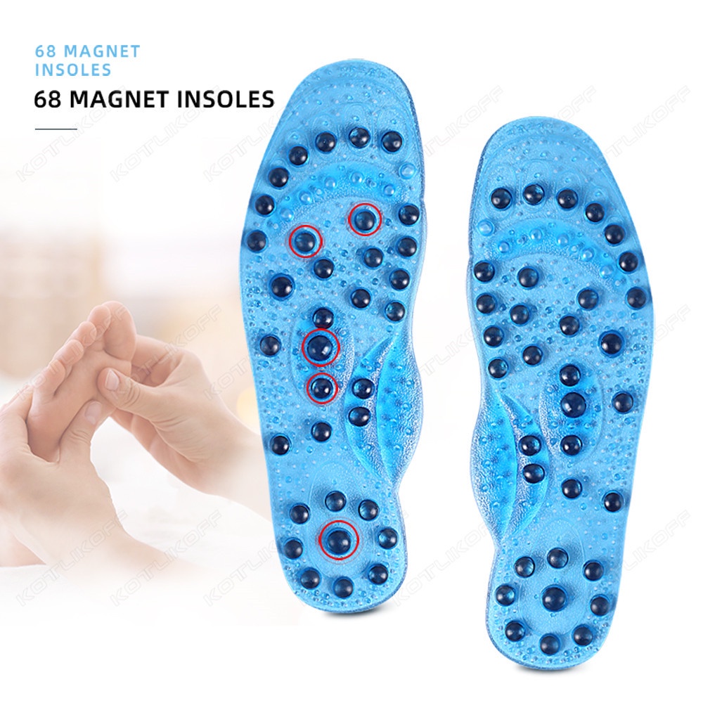Magnetic Therapy Massage Insoles สําหรับเท ้ า Acupressure Enhanced Magnetic Insole ส ่ งเสริมการไหลเวียนโลหิต Body Detox ใส ่