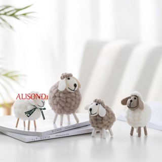 ALISOND1 ตุ๊กตาแกะ ผ้าวูล แฮนด์เมด ขนาดเล็ก สําหรับตกแต่งบ้าน คริสต์มาส