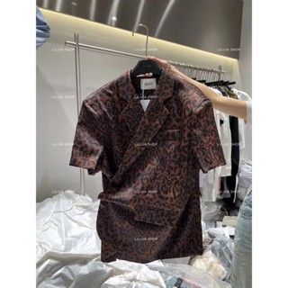 French Style Design Fashion All-match Suit Jacket Retro Leopard 2023 New Ins Trendy