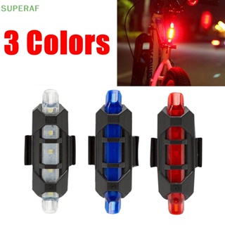 Superaf ไฟท้ายจักรยาน LED ชาร์จ USB เพื่อความปลอดภัย