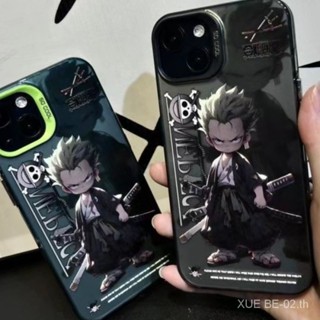 เคสมือถือ แบบแข็ง ขอบนิ่ม ลายวันพีช Zoro 14 13Promax 12 ขอบนิ่ม กันกระแทก สําหรับ iPhone 11