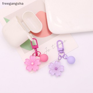 [FREG] พวงกุญแจ จี้ลูกบอลเพ้นท์สี รูปดอกซากุระน่ารัก หลากสี ของขวัญวันหยุดคู่รัก สําหรับตกแต่งกระเป๋าหูฟัง FDH