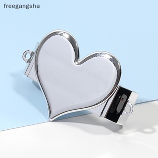 [FREG] สายโซ่คล้องโทรศัพท์มือถือ แบบคล้องคอ ถอดออกได้ ลายหัวใจ สีเงิน FDH