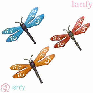 LANFY รูปปั้นแมลงปอ โลหะ ใช้งานง่าย ขนาดใหญ่ สําหรับตกแต่งบ้าน สวน