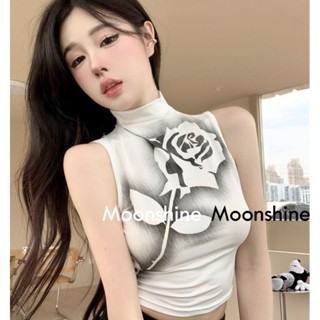 Moon  เสื้อครอป เสื้อแฟชั่นผู้หญิง y2k สีพื้น สําหรับผู้หญิง ใส่ไปคลับ ปาร์ตี้ 2023 NEW 23071117 ทันสมัย สวยงาม ทันสมัย ทันสมัย A29J1HS 36Z230909