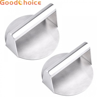 【Good】Round Meat Press Ploished Surface Stainless Steel You Can Exerting Pressure【Ready Stock】