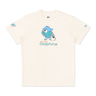 NEW ERA เสื้อรุ่น SHORT SLEEVE TEE MASCOTS MIAMI DOLPHINS IVORY