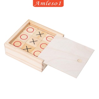 [Amleso1] เกมกระดานหมากรุก XO Tic TAC Toe Game แบบไม้ สไตล์คลาสสิก สําหรับเด็ก ครอบครัว ในร่ม กลางแจ้ง