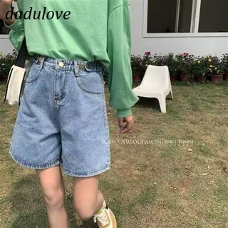 DaDulove💕 New Korean Version of INS Waist Adjustable Denim Shorts Niche High Waist Wide Leg Pants Hot Pants