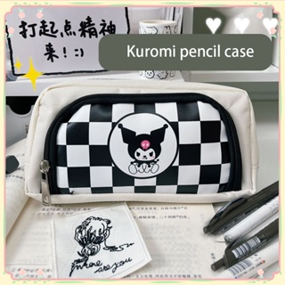 Sanrio กล่องดินสอการ์ตูนความจุขนาดใหญ่กระเป๋าดินสอนักเรียนน่ารัก Kuromi กระดานหมากรุกกล่องเครื่องเขียนกล่องดินสอ Unisex 【sunny】