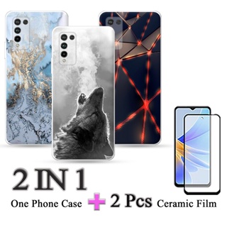 2 IN 1 Honor 10X lite เคสนิ่ม พร้อมฟิล์มกันรอยหน้าจอเซรามิค โค้ง ฟิล์มนิรภัย