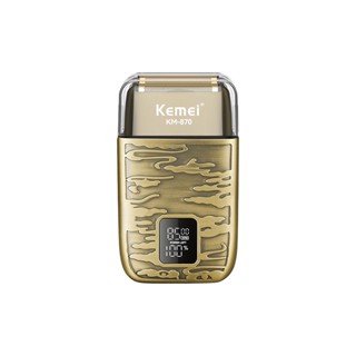 Kemei ใหม่ เครื่องโกนหนวดไฟฟ้า แบบพกพา ปรับเกียร์ได้ สามระดับ