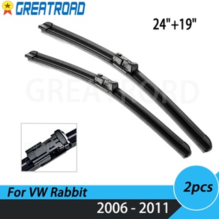 ใบปัดน้ําฝนกระจกหน้ารถยนต์ LHD สําหรับ VW Rabbit 2006-2011 24 นิ้ว +19 นิ้ว