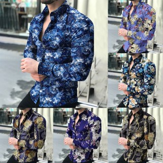 เสื้อเชิ้ตผ้าไหม พิมพ์ลาย คุณภาพพรีเมี่ยม ลําลอง สําหรับผู้ชาย ใส่ไปงานปาร์ตี้