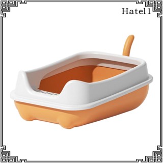 [Hatel] Cat Litter Boxes for Indoor Cats Cat Litter Tray with Spray and Scatter Protect with Rim Detachable Kitten Litter Pan Low Profile Cat Toilet