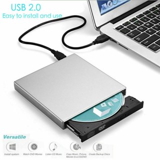 เครื่องอ่านดิสก์ไดรฟ์ภายนอก USB 2.0 DVD CD สําหรับแล็ปท็อป Windows 7 8 10 ☆Shixudenise